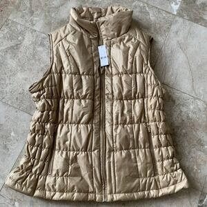 New York & Company Puffer Vest; Size XL Beige Full Zip NWT